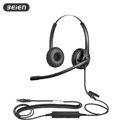 Dual-Ear-Kabel-Leicht-RJ9-Headset mit Mikrofon